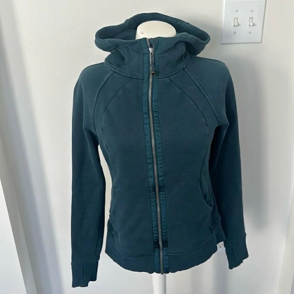 Lululemon Scuba Full Zip Green Hooded Sweat Jacket 6